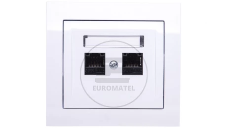 KIER Gniazdo komputerowe podwójne 2xRJ45 kat.5e białe GPK-2W/K/00