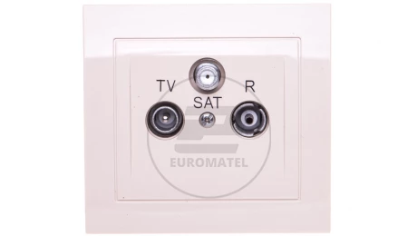 KIER Gniazdo antenowe RTV-SAT przelotowe beżowe GPA-WSP/01