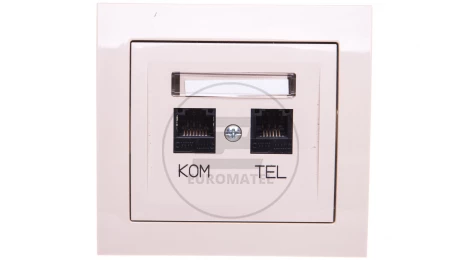 KIER Gniazdo teleinformatyczne RJ45 + RJ11 beżowe GPKT-W/K/01