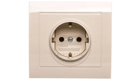 KIER Gniazdo pojedyncze z/u Schuko beżowe GP-1WS/01