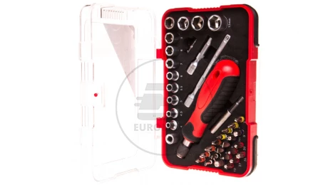 Wkrętak z przedłużkami, grotami i nasadkami PCV BOX /39 części/ MN-14-205
