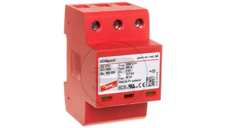 Ogranicznik przepięć C Typ 2 PV 1000V DC 3P 12,5kA 4kV DEHNguard compact YPV SCI 1000 950530