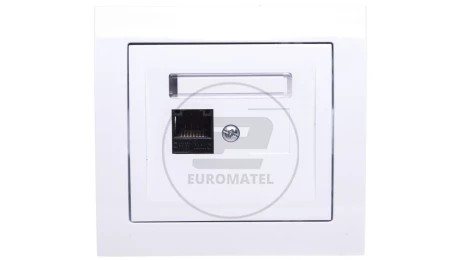 KIER Gniazdo komputerowe pojedyncze RJ45 kat.5e białe GPK-1W/K/00