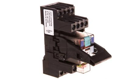 Przekaźnik przemysłowy kompletny 4P 24V DC na szynę 35mm z sygnalizacją LED AgNi LZS:PT5A5L24