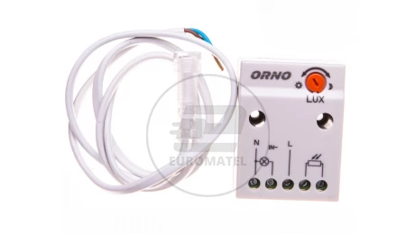 Czujnik zmierzchowy z zewnętrzną sondą 2300W 2-100lx IP65/IP20 biały OR-CR-233