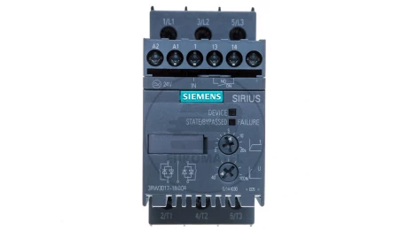Softstart 3-fazowy 200-480VAC 12,5A 5,5kW/400V Uc=24V AC/DC S00 3RW3017-1BB04