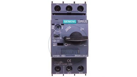 Wyłącznik do transformatorów 3P 1,1-1,6A 100kA S00 3RV2411-1AA10