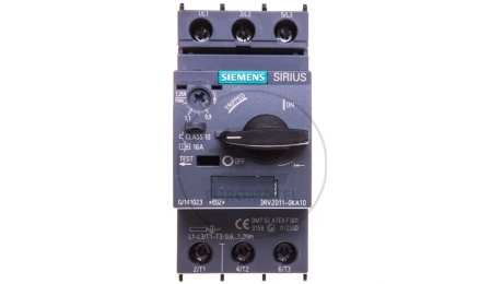 Wyłącznik silnikowy 3P 0,37kW 0,9-1,25A S00 3RV2011-0KA10