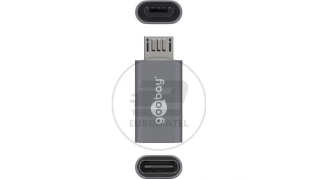 Adapter USB-C &gt; microUSB 2.0 (typ B) szary 55553