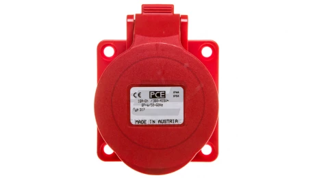 Gniazdo tablicowe 16A 7P 400V /70x70/ czerwone IP44 317-6v