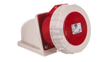 Gniazdo stałe 32A 5P 400V czerwone IP67 1252-6v