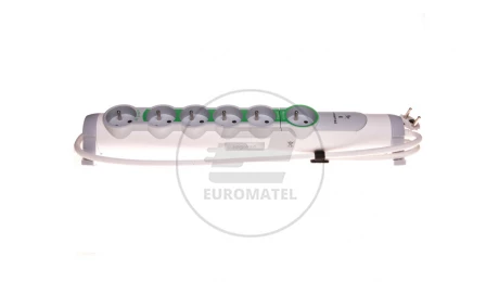 HELMO Przedłużacz z ochroną przeciwprzepięciową 1 HELMO Gniazdo master 6x2P+Z 1,5m 50087