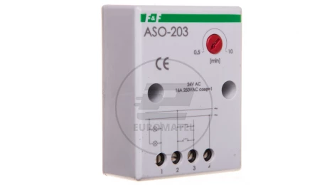 Automat schodowy z przeciwblokadą 16A  0,5-10min 24V AC ASO-203
