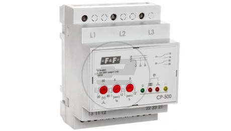 Przekaźnik kontroli napięcia 3-fazowy 2P 2x8A 3x500V 150-210V AC (bez N) CP-500