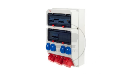 Rozdzielnica stacjonarna SUWAŁKI 2x32A/5P+ 16A/5P + 4xGS 16A 3P 230V + FI63 IP44 9027229W
