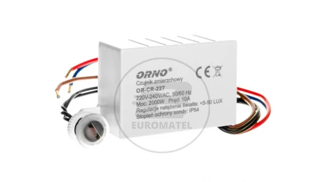 Wyłącznik zmierzchowy z czujnikiem 10A 230V 5-50lx OR-CR-227