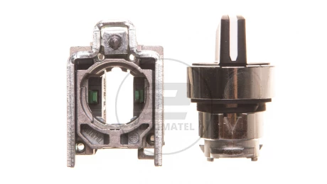 Przełącznik 3 położeniowy pokrętło 22mm czarny 2Z z samopowrotem XB4BJ53