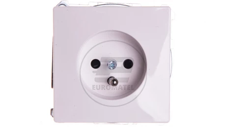 Merten System D Gniazdo pojedyncze z/u 16A IP20 z przesłonami biel polarna MTN2500-4019