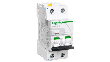 Wyłącznik nadprądowy 1P+N C 6A 10kA AC iC60H-C6-1N A9F07606