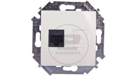 Simon 15 Gniazdo komputerowe pojedyncze RJ45 kat.5e beżowe 1591551-031