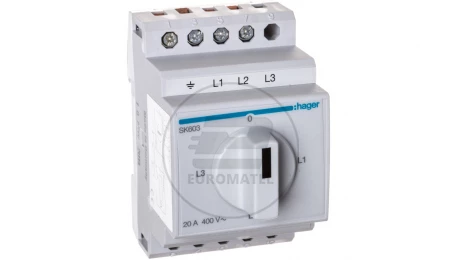 Przełącznik amperomierza 4-pozycyjny 20A 400V SK603