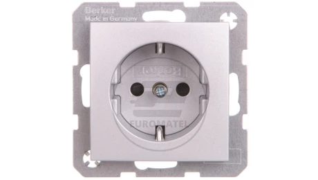 Berker B.1/B.3/B.7 Glas Gniazdo pojedyncze SCHUKO 16A 250V aluminium 47231404