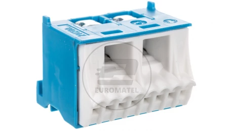 Blok samozaciskow 63A QC niebieski 10 przyłączy 33x45x34mm KN10N