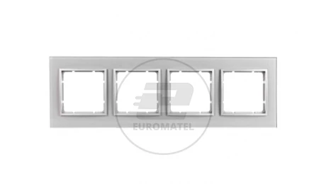 Berker B.3/B.7 Glas Ramka poczwórna szklana aluminium 10146414