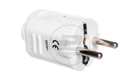 Wtyczka prosta 10/16A 250V 2P+Z biała YV-FA-4Z P0034