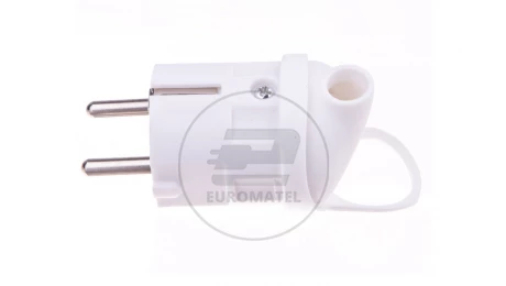 Wtyczka kątowa 10/16A 250V 2P+Z z uchwytem biała EM-GRC-02 P0039