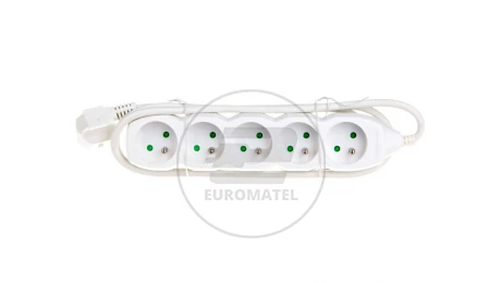 Przedłużacz 5-gniazd z/u 1,5m /H05VV-F 3G1/ biały P0511
