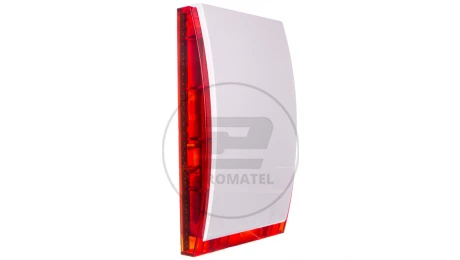 Sygnalizator optyczno-akustyczny, zewnętrzny, czerwone światło LED, z akumulatorem i metalową osłoną SP-4006 R