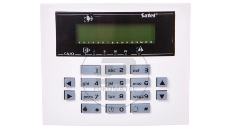 Klawiatura obsługi systemu alarmowego, LCD, 2 wejścia, wersja S, do systemu CA-10, Satel CA-10 KLCD-S