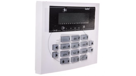 Klawiatura obsługi systemu alarmowego, LCD, 2 wejścia, wersja S, niebieskie podświetlanie, do systemu CA-10, Satel CA-10 BLUE-S