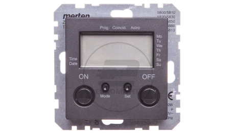 Merten System M Zegar elektroniczny z wyświetlaczem 1000W 230V antracyt MTN586014