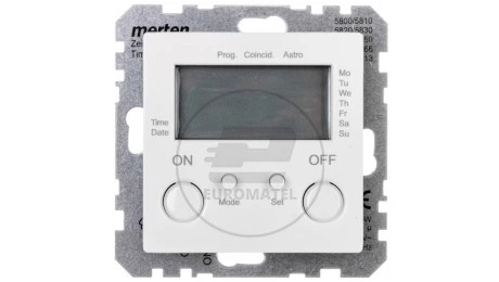 Merten System M Zegar elektroniczny z wyświetlaczem 1000W 230V biel polarna MTN581219