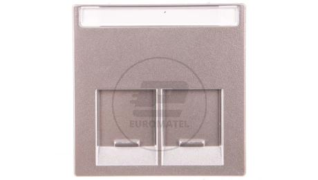 Merten System M Płytka centralna podwójna gniazda komputerowego RJ45 aluminium MTN466560