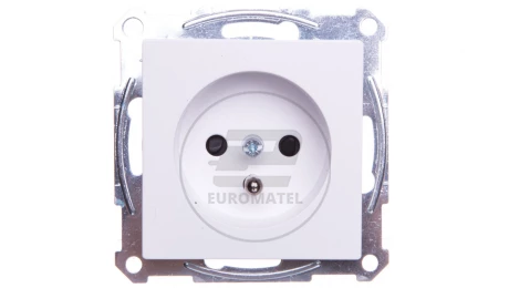 Merten System M Gniazdo pojedyncze z/u 16A IP20 z przesłonami białe MTN2500-0325