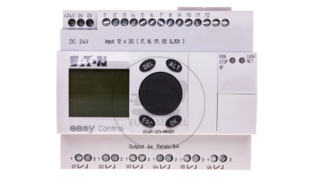 Sterownik easyControl 24V DC 12we/6wy (przekaźnikowych) klawiatura wyświetlacz LCD EC4P-221-MRXD1 106393