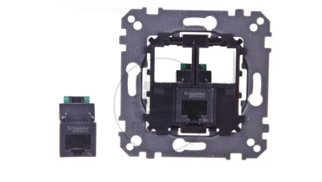 Merten System M Gniazdo komputerowe podwójne RJ45 kat.5e UTP mechanizm MTN4575-0002