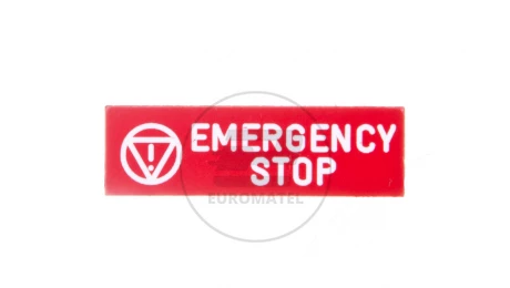 Tabliczka opisowa żółta prostokątna EMERGENCY STOP ZBY02330
