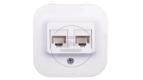 FORIX Gniazdo komputerowe podwójne RJ45 kat.5e UTP białe 782428