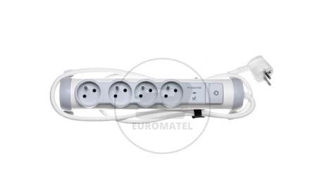 HELMO Przedłużacz z ochroną przeciwprzepięciową 4x2P+Z 1,5m 50095