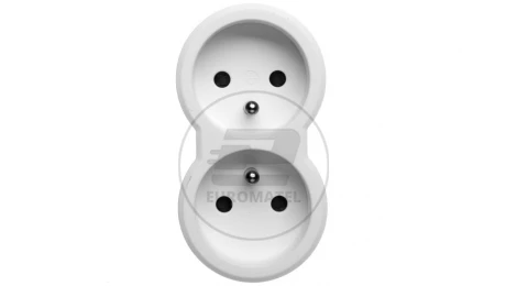 HELMO Rozgałęźnik wtyczkowy pionowy 2x2P+Z biało-szary 50638