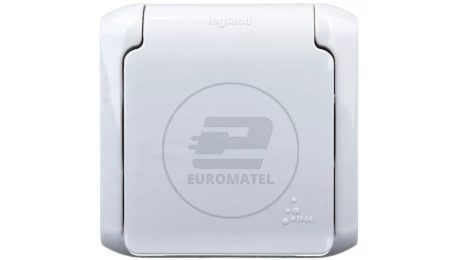 FORIX Gniazdo pojedyncze z/u 16A IP44 z przesłonami szare 782395