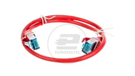 Kabel krosowy (Patch Cord) U/UTP kat.5e czerwony 0,5m DK-1512-005/R