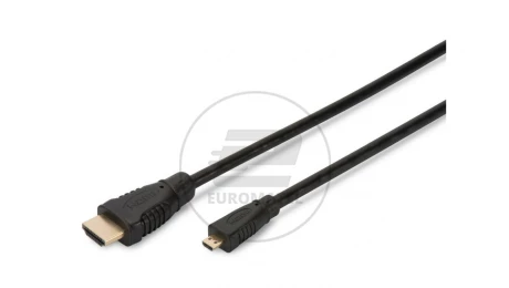 Kabel połączeniowy microHDMI Highspeed 1.4 Eth. GOLD Typ HDMI A/HDMI D, M/M czarny 1m AK-330109-010-S AK-330109-010-S