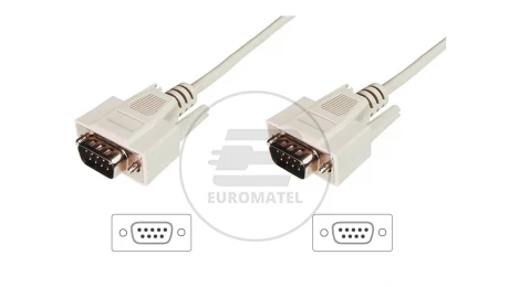 Kabel połączeniowy RS232 1:1 Typ DSUB9/DSUB9, M/M beżowy 3m AK-610107-030-E