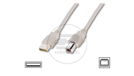 Kabel połączeniowy USB 2.0 Typ USB A/USB B, M/M beżowy 3m AK-300102-030-E