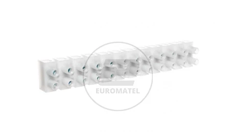 Listwa zaciskowa gwintowa 12-torowa 10mm2 poliamidowa PA66 z podkładką biała 89094110